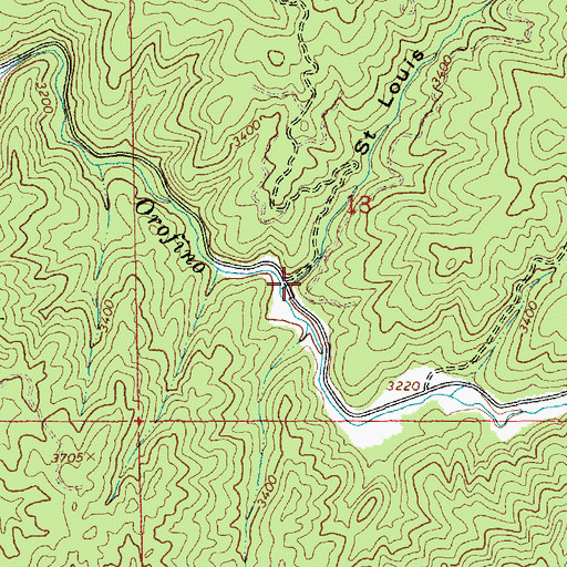 Topographic Map of Saint Louis Gulch, ID