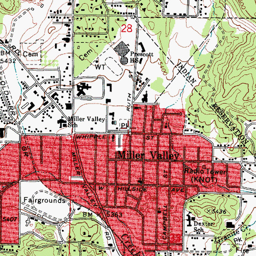Topographic Map of Yavapai County Youth Center, AZ