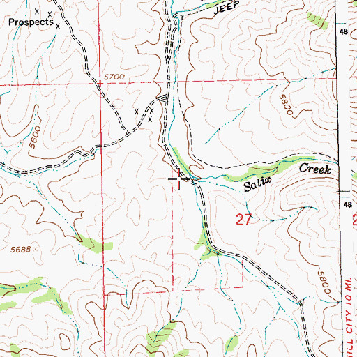 Topographic Map of Salix Creek, ID