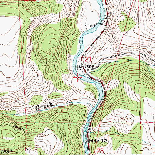 Topographic Map of Sally Ann Creek, ID