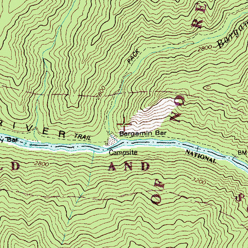 Topographic Map of Salmon River Breaks, ID