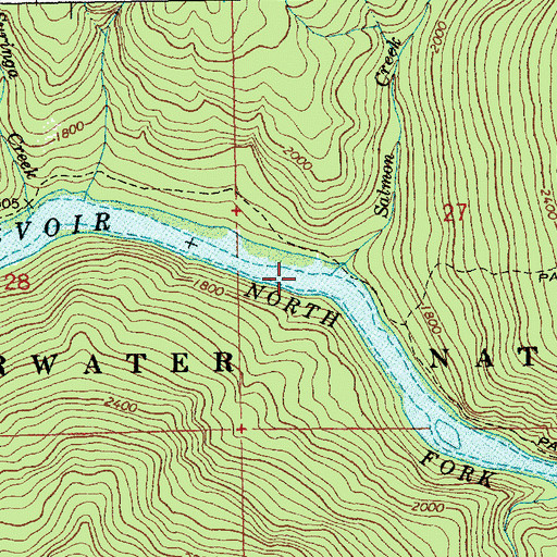 Topographic Map of Salmon Creek, ID