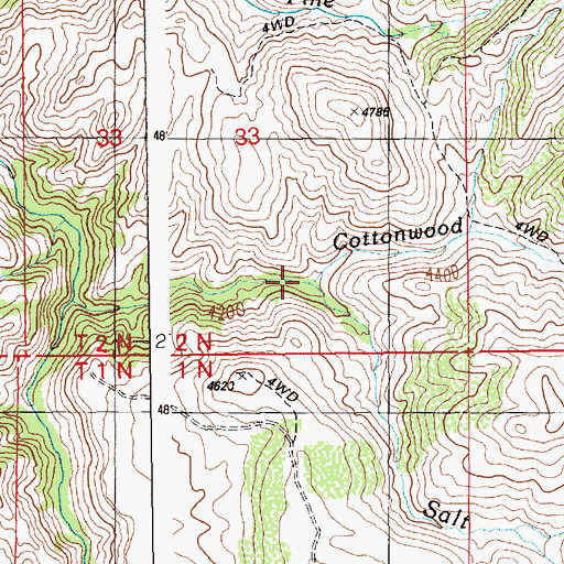 Topographic Map of Salt Creek, ID