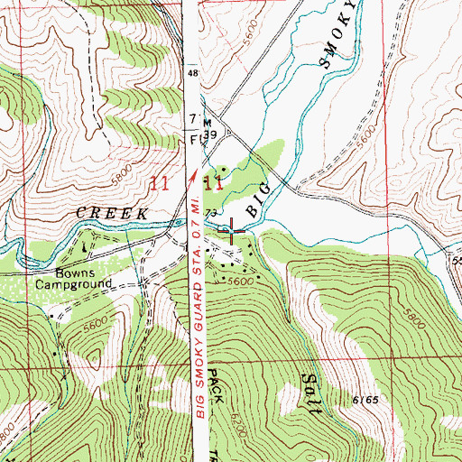 Topographic Map of Salt Creek, ID