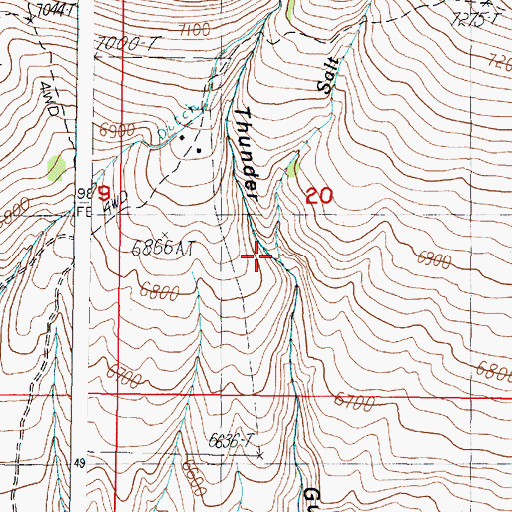 Topographic Map of Salt Creek, ID