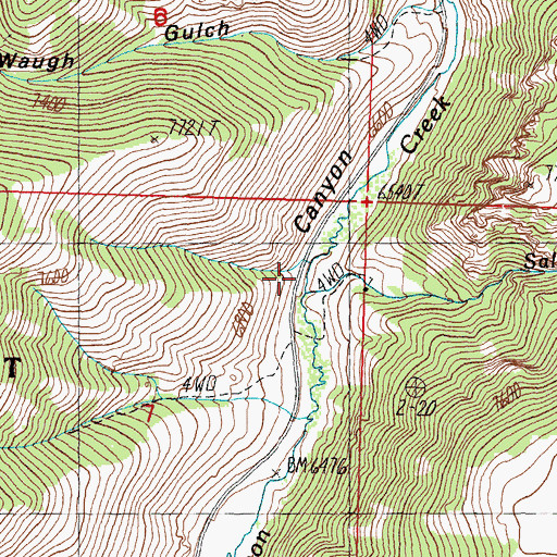 Topographic Map of Salt Creek, ID