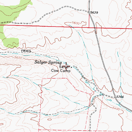 Topographic Map of Salyer Cow Camp, ID