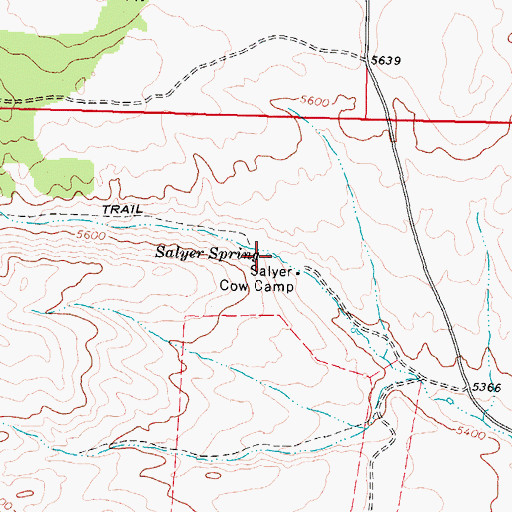 Topographic Map of Salyer Spring, ID