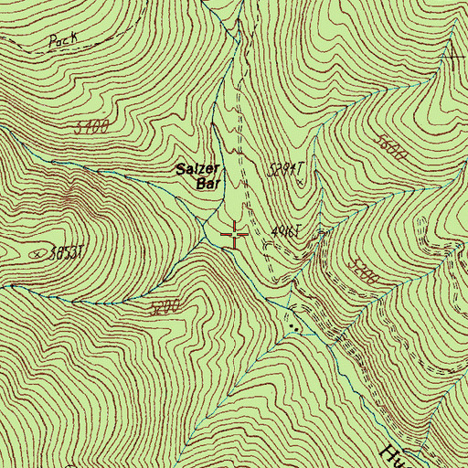 Topographic Map of Salzer Bar, ID