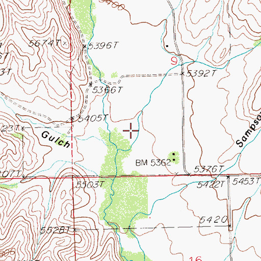 Topographic Map of Sampson Creek, ID