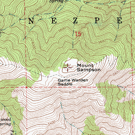 Topographic Map of Mount Sampson, ID