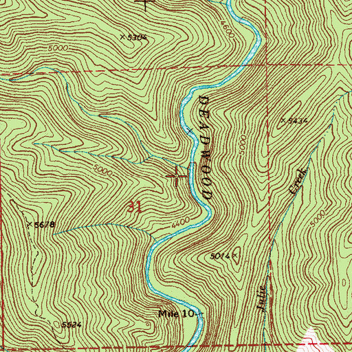 Topographic Map of Sams Creek, ID