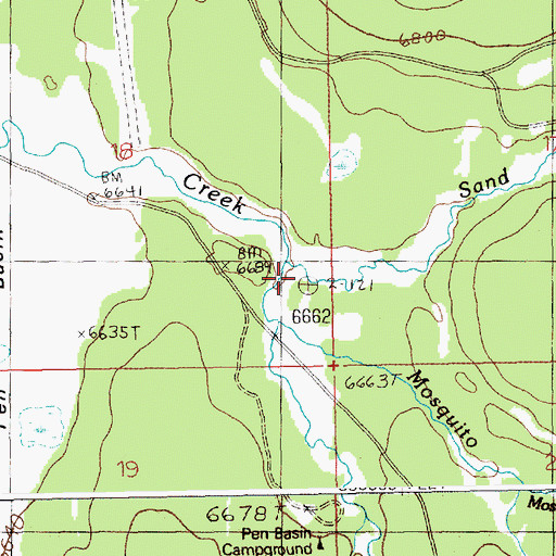 Topographic Map of Sand Creek, ID