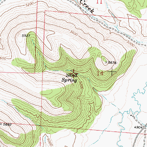 Topographic Map of Sand Spring, ID
