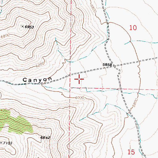 Topographic Map of Sands Canyon, ID