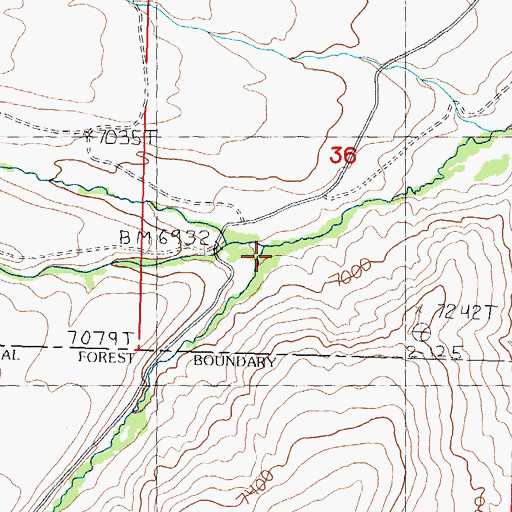 Topographic Map of Sands Creek, ID