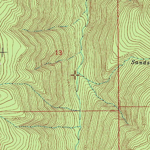 Topographic Map of Sands Creek, ID