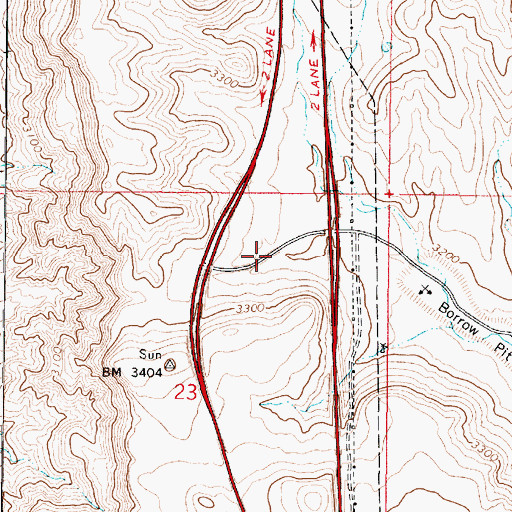 Topographic Map of Badger Spring Interchange, AZ