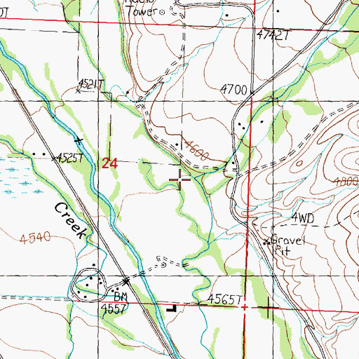 Topographic Map of Sandy Creek, ID