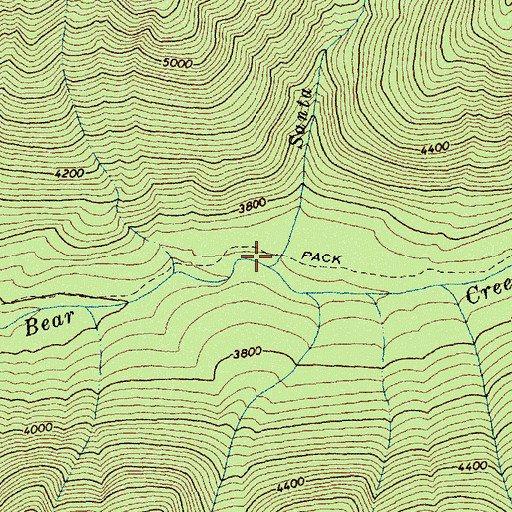 Topographic Map of Santa Creek, ID