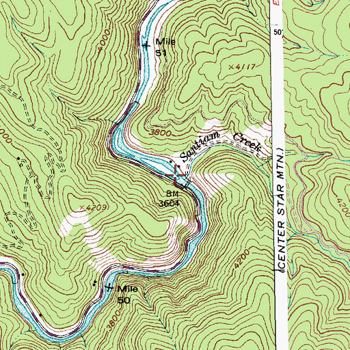 Topographic Map of Santiam Creek, ID