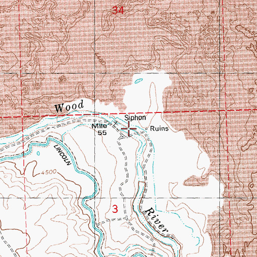 Topographic Map of Saphom Ruins, ID