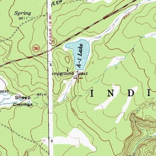 Topographic Map of A One Dam, AZ