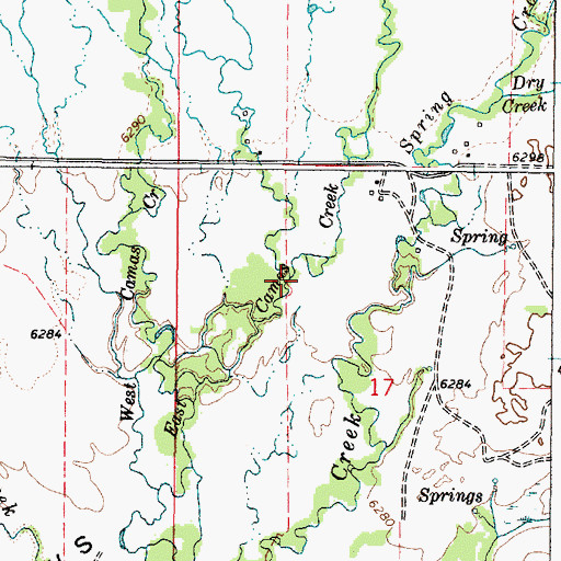 Topographic Map of Saw Creek, ID