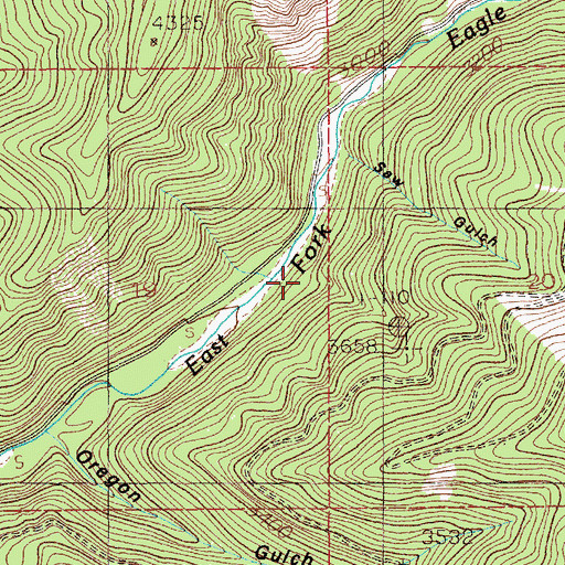 Topographic Map of Saw Gulch, ID
