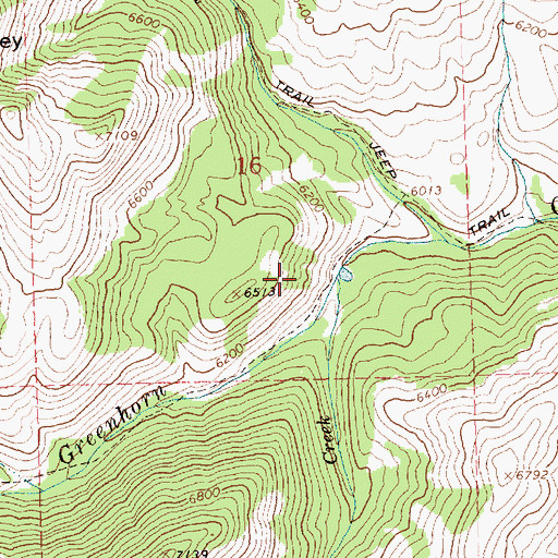 Topographic Map of Sawmill Creek, ID