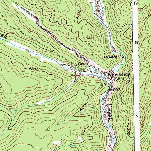 Topographic Map of Sawmill Creek, ID