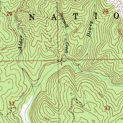 Topographic Map of Sawmill Creek, ID