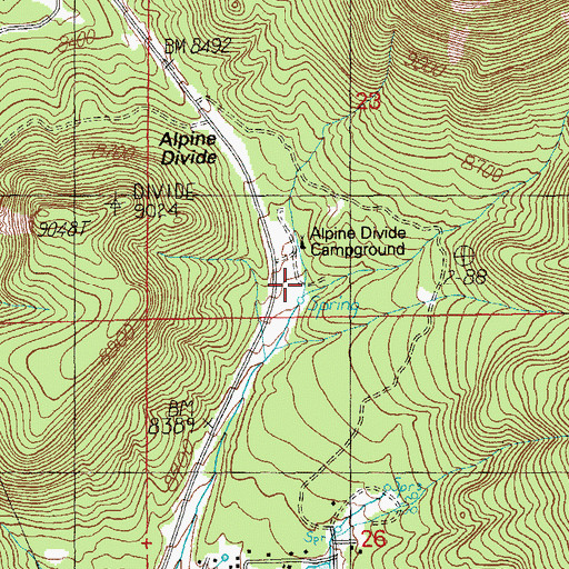 Topographic Map of Alpine Divide Campground, AZ