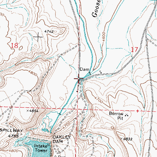 Topographic Map of Sawmill Creek, ID