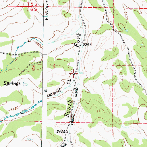 Topographic Map of Sawmill Creek, ID