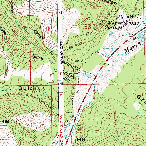 Topographic Map of Sawmill Creek, ID