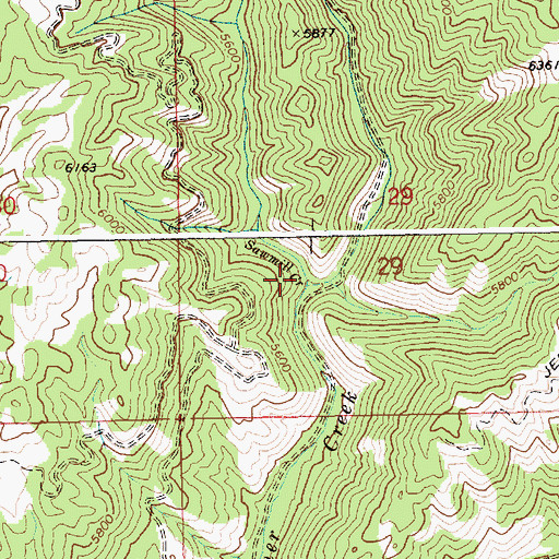 Topographic Map of Sawmill Creek, ID