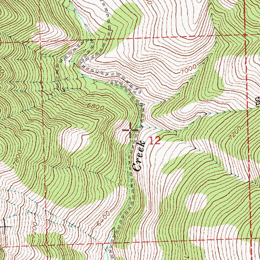 Topographic Map of Sawmill Creek, ID