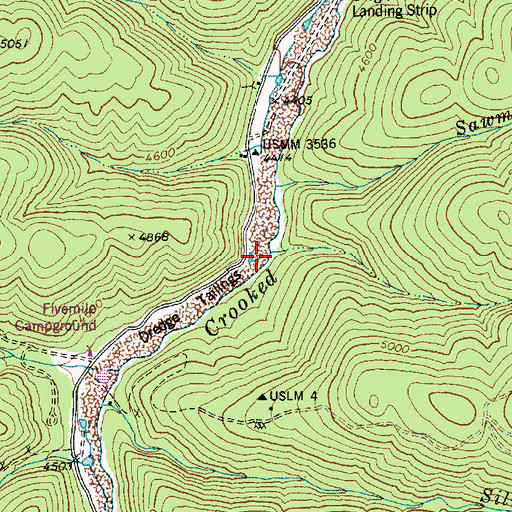 Topographic Map of Sawmill Creek, ID