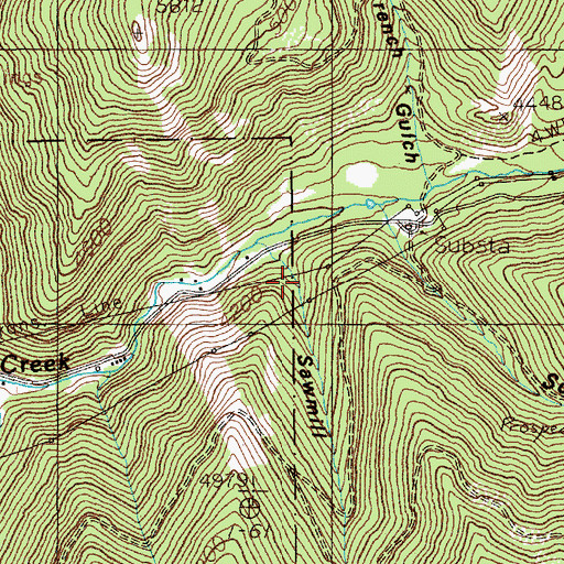 Topographic Map of Sawmill Gulch, ID