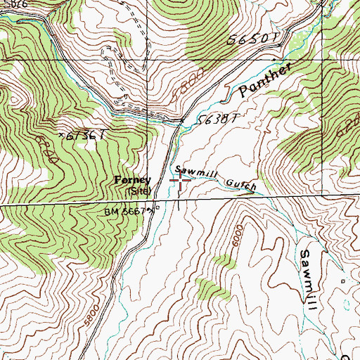 Topographic Map of Sawmill Gulch, ID