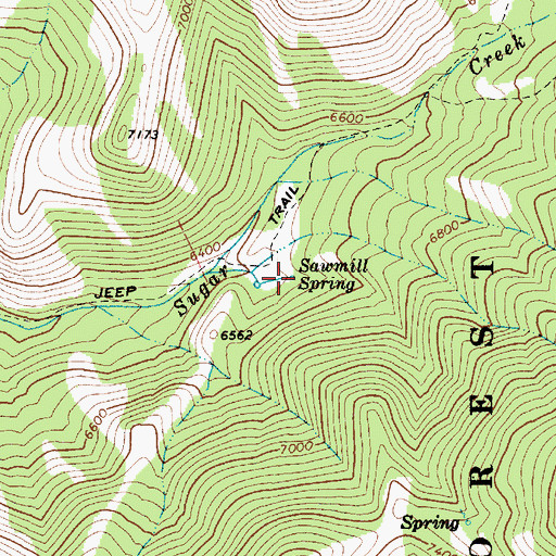Topographic Map of Sawmill Spring, ID