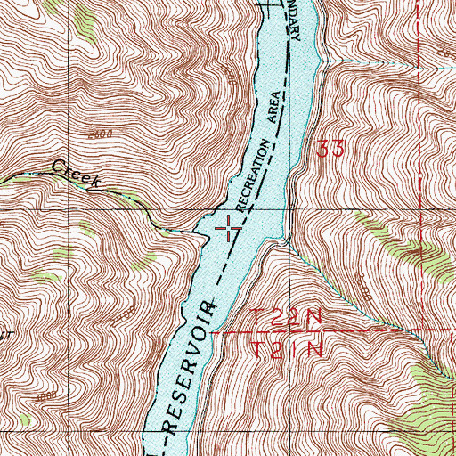 Topographic Map of Sawpit Creek, ID