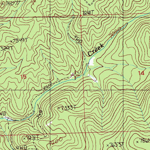 Topographic Map of Sawpit Creek, ID