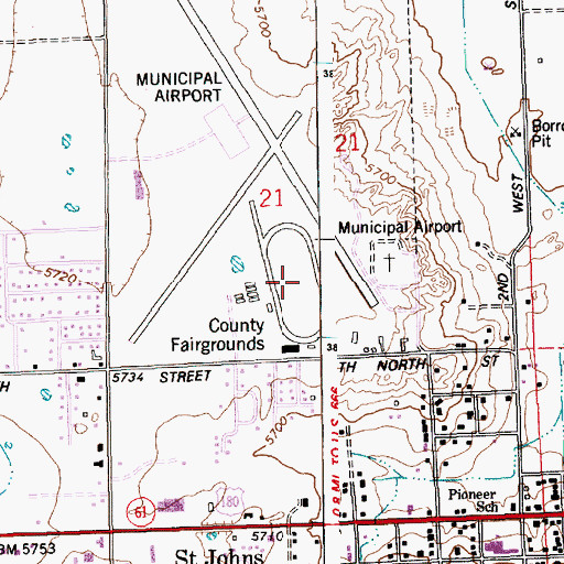 Topographic Map of Apache County Fairgrounds, AZ
