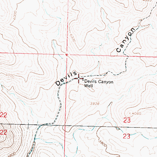 Topographic Map of Devils Canyon Well, AZ