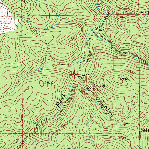 Topographic Map of Scaler Creek, ID