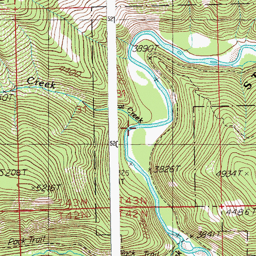 Topographic Map of Scat Creek, ID