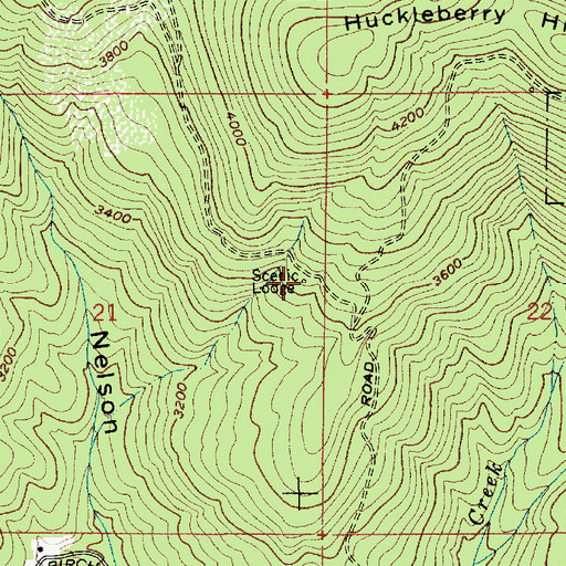 Topographic Map of Scenic Lodge, ID
