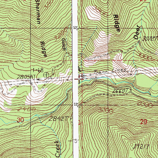 Topographic Map of Schafer Gulch, ID